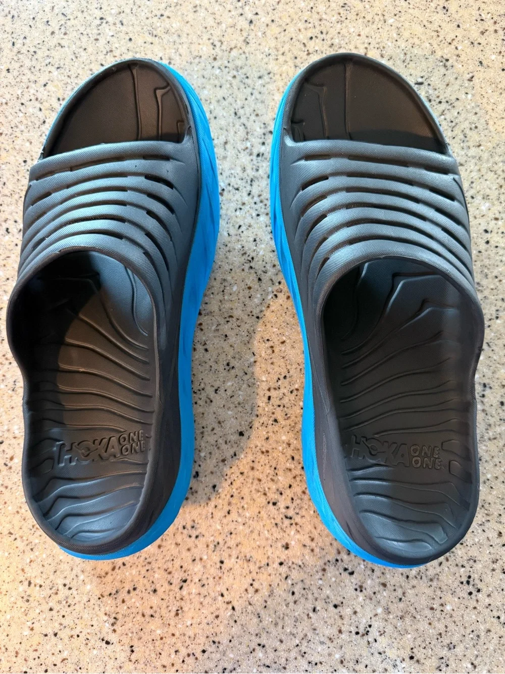 HOKA ONE Men’s One Ora Recovery Slide 2 Ebony/Dresden Blue Size 13 9151